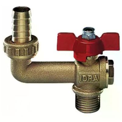 Enolgas Eko S0130S04 Rubinetto a Sfera Idrante 1/2” in Ottone con Portagomma e Maniglia Rossa