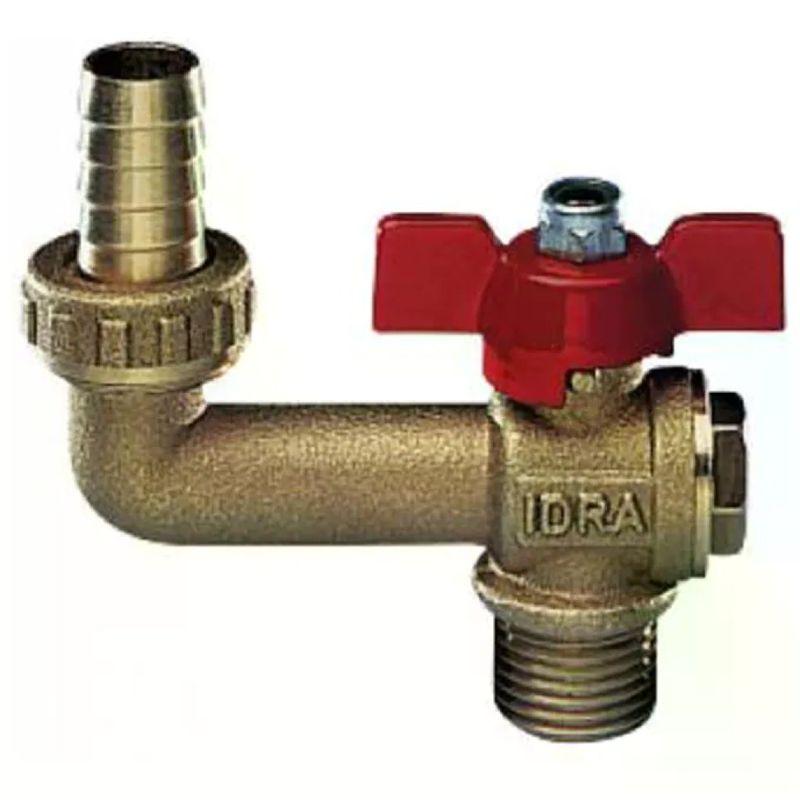 Enolgas Eko S0130S04 Rubinetto a Sfera Idrante 1/2” in Ottone con Portagomma e Maniglia Rossa