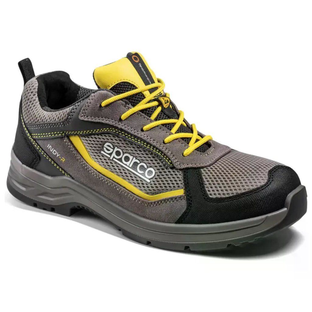 Sparco Indy Sonoma 07539 – Scarpe antinfortunistiche S1PS, grigio e verde fluo, taglia 42