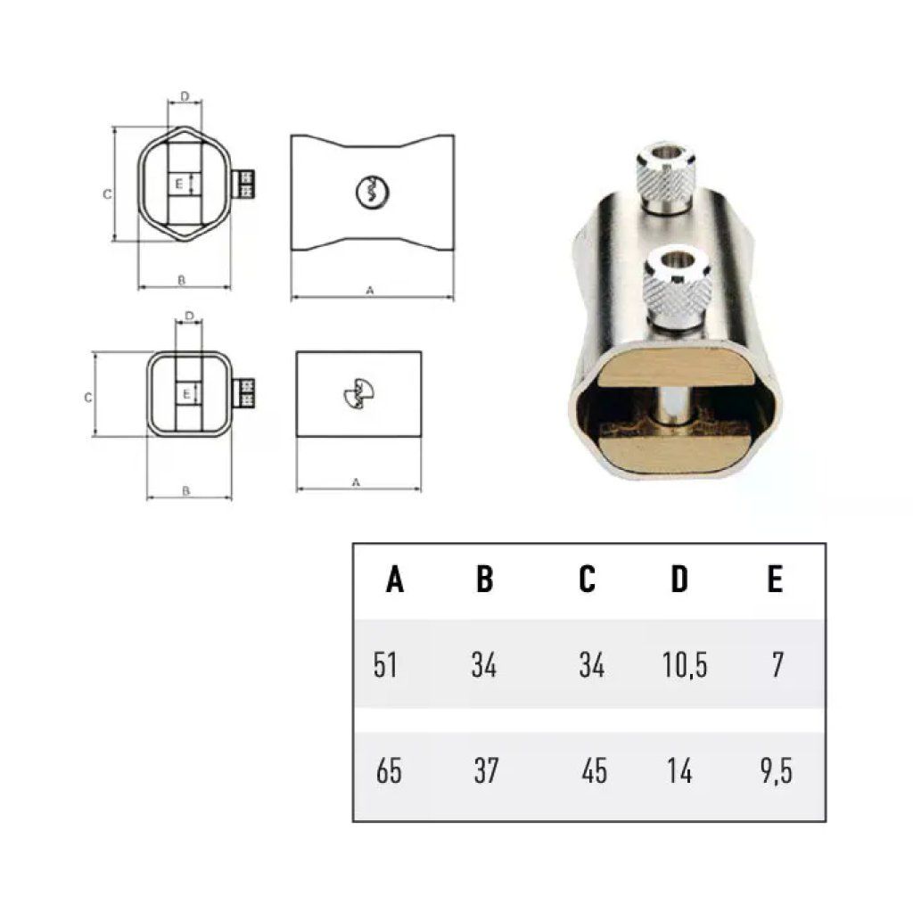 Potent Lucchetto in Ottone per Blocca Catena 51 mm