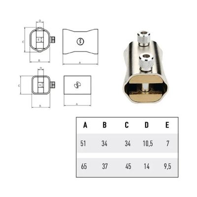 Potent Lucchetto in Ottone per Catene, 51 mm