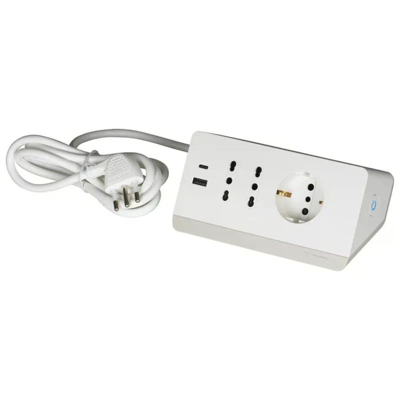 Legrand Ciabatta Multipresa 5 Posti con 2 Porte USB, Bianca