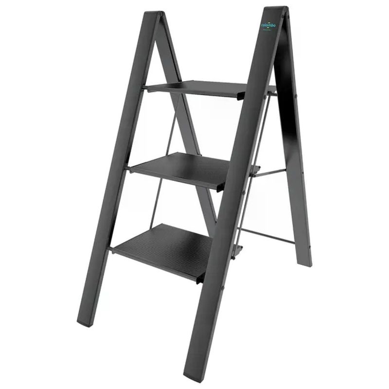 Colombo Leonardo Sgabello Scala Pieghevole a 3 Gradini Nero Colombo Leonardo Sgabello Scala Pieghevole a 3 Gradini Nero