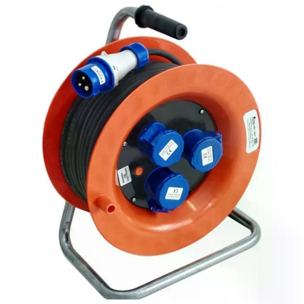 ROSI 4001 Avvolgicavo Industriale 30 m con 3 Prese IP44