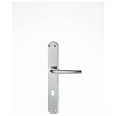 Ghidini Milena Coppia di Maniglie per Porta con Placca, Foro Patent, Ottone Cromo Satinato Ghidini Milena Coppia di Maniglie per Porta con Placca, Foro Patent, Ottone Cromo Satinato