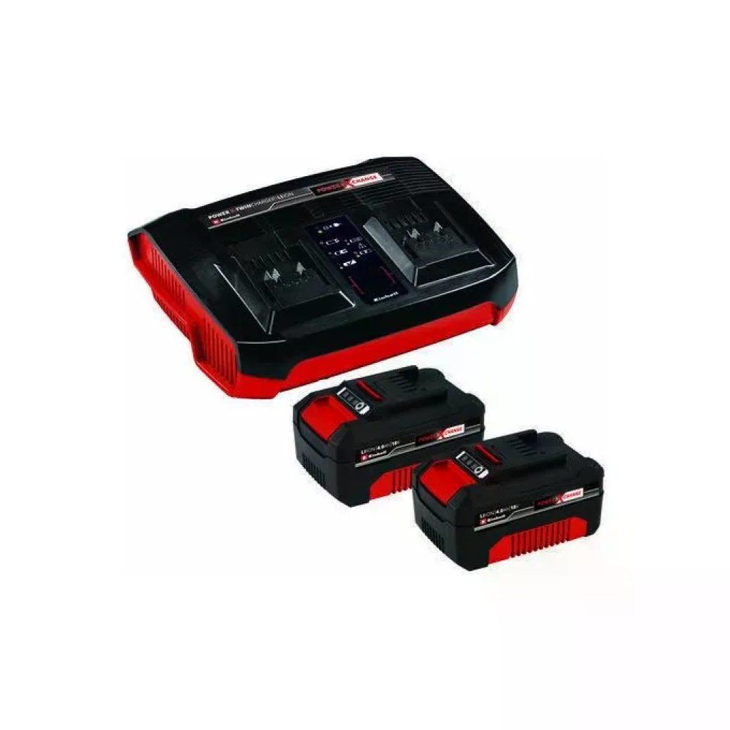 Einhell 4512112 Starter Kit PXC Batteria e Caricabatterie 2x 4000 mAh 18V Twin Charger con Ricarica Einhell 4512112 Starter Kit PXC Batteria e Caricabatterie 2x 4000 mAh 18V Twin Charger con Ricarica