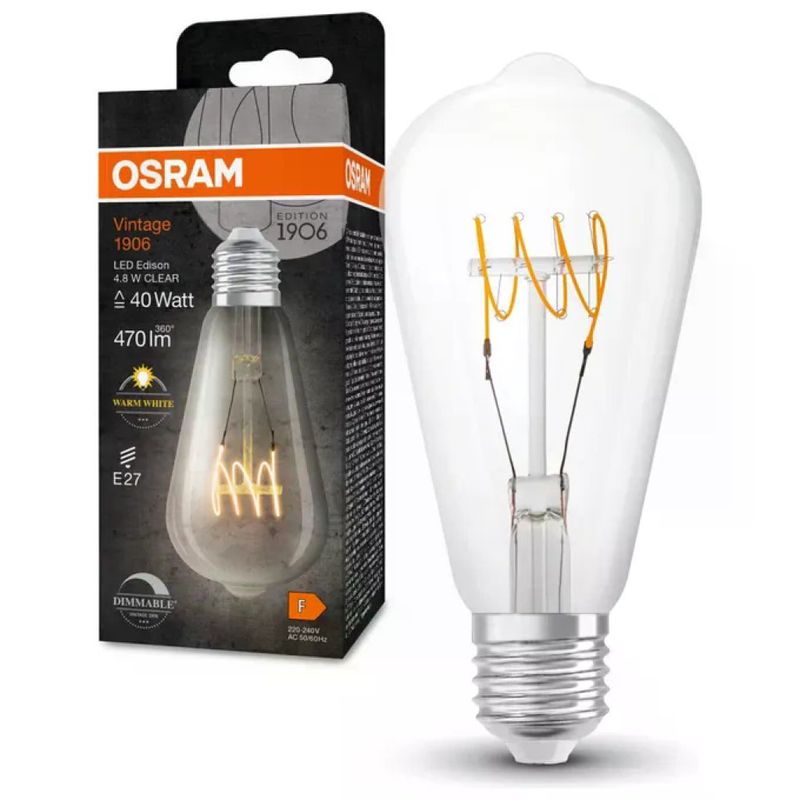 OSRAM Vintage 1906 Lampadina LED Edison E27 4,8 W 470 lm Dimmerabile