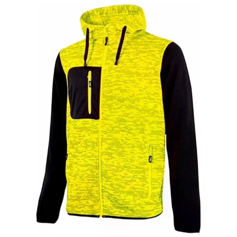 U-Power Rainbow EY174YF Felpa da Lavoro Giallo Fluo/Nero XL