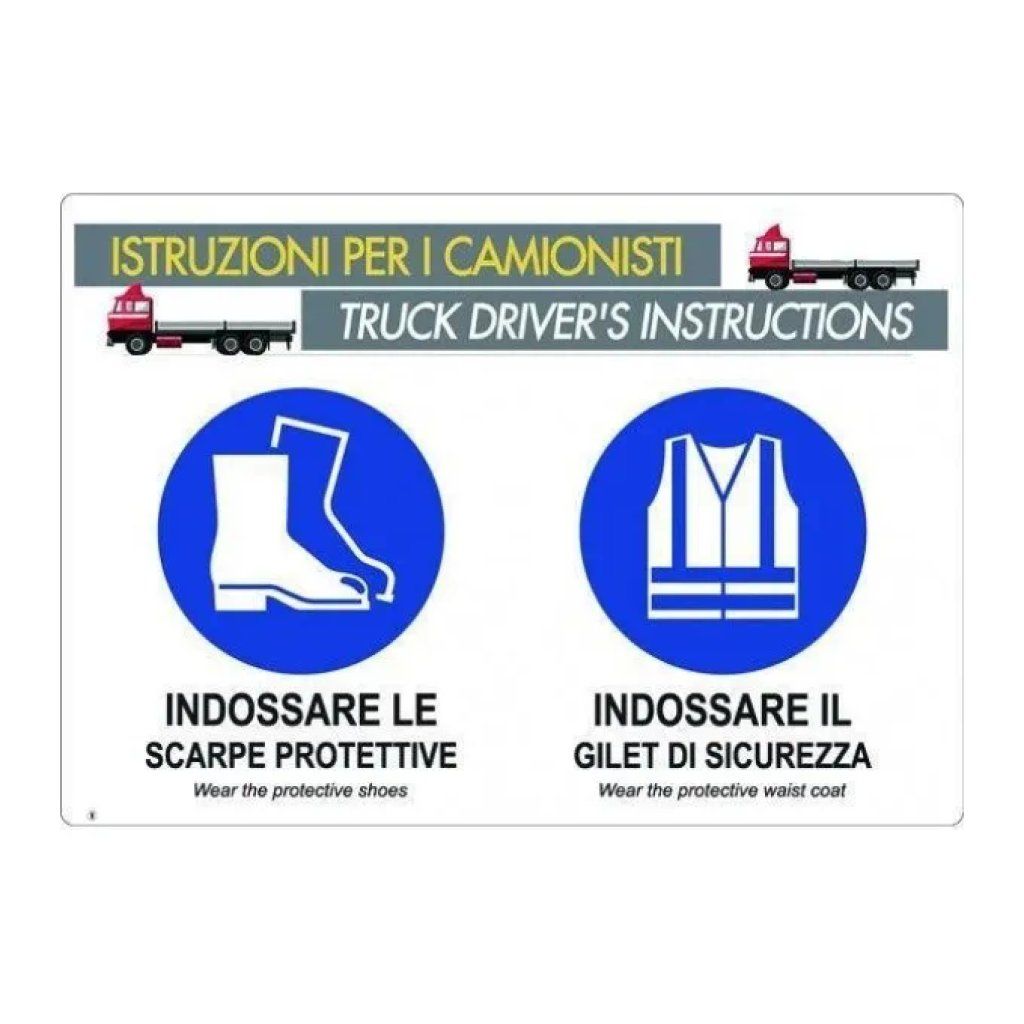 VIGOR-BLINKY Cartello di sicurezza in alluminio per camionisti 50 × 35 cm VIGOR-BLINKY Cartello di sicurezza in alluminio per camionisti 50 × 35 cm