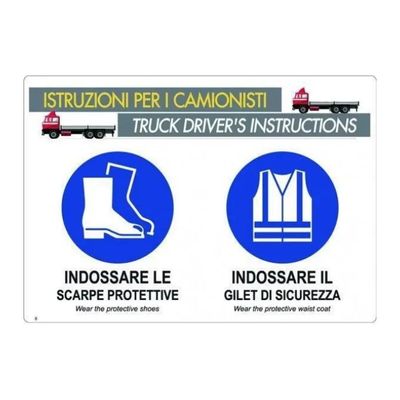 VIGOR-BLINKY Cartello di sicurezza in alluminio per camionisti 50 × 35 cm