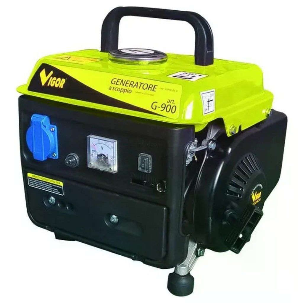 VIGOR-BLINKY Vigor G-900 2T Generatore di Corrente 650 W, 900 VA, Serbatoio 4 L