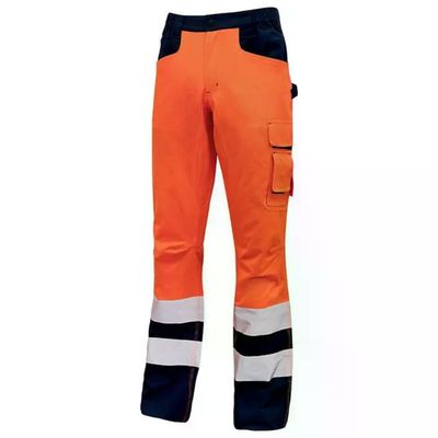 U-Power AV Vega – Pantaloni da lavoro alta visibilità arancioni, taglia L