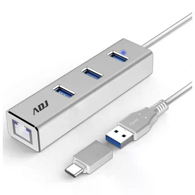 ADJ Neura Hub USB 3.0 con Ethernet RJ45, 3 porte USB-A e adattatore USB-C ADJ Neura Hub USB 3.0 con Ethernet RJ45, 3 porte USB-A e adattatore USB-C