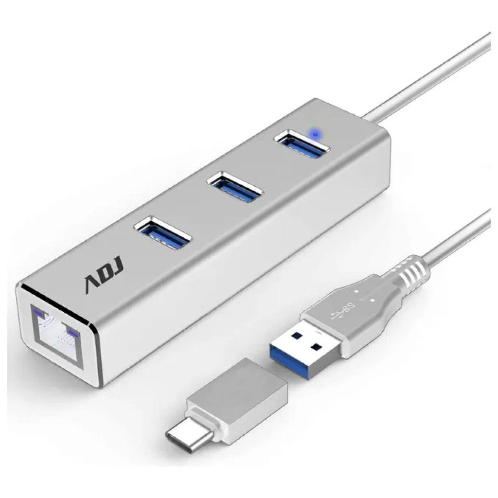 ADJ Neura Hub USB 3.0 con 3 porte USB-A ed Ethernet RJ45 ADJ Neura Hub USB 3.0 con 3 porte USB-A ed Ethernet RJ45