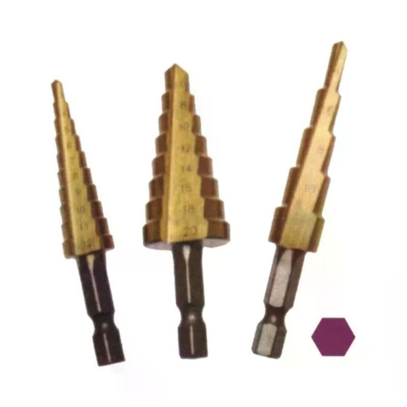 FERMEC BGS 1616 Set 3 Punte a Gradino HSS al Titanio