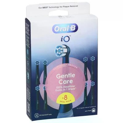 Oral-B iO Gentle Care – 8 testine di ricambio nere per gengive sensibili