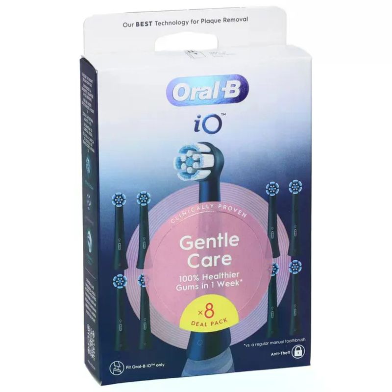 Oral-B iO Gentle Care – 8 testine di ricambio nere per gengive sensibili Oral-B iO Gentle Care – 8 testine di ricambio nere per gengive sensibili
