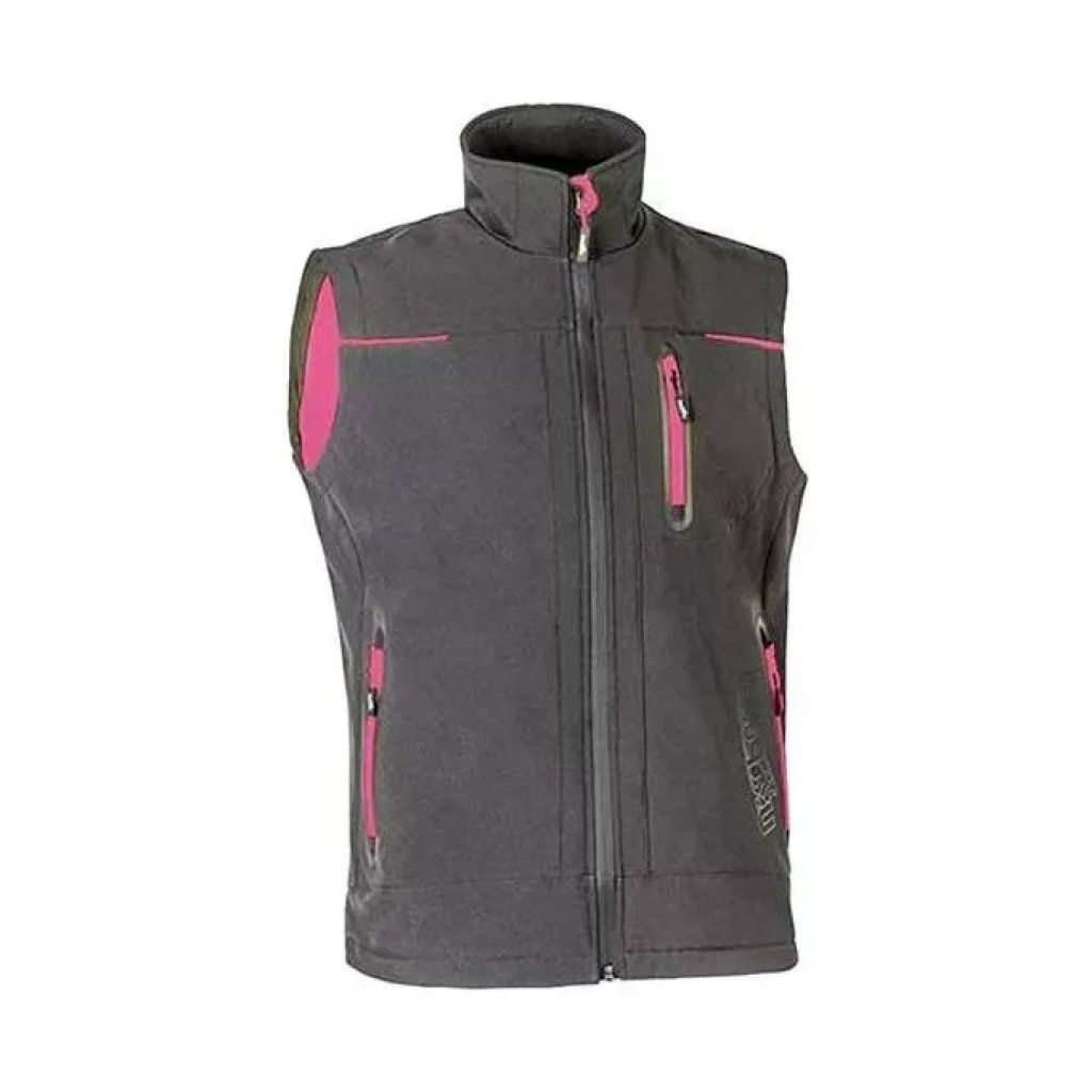 U-Power Universe WFU188GF-M Gilet Softshell da Lavoro Grigio e Fucsia