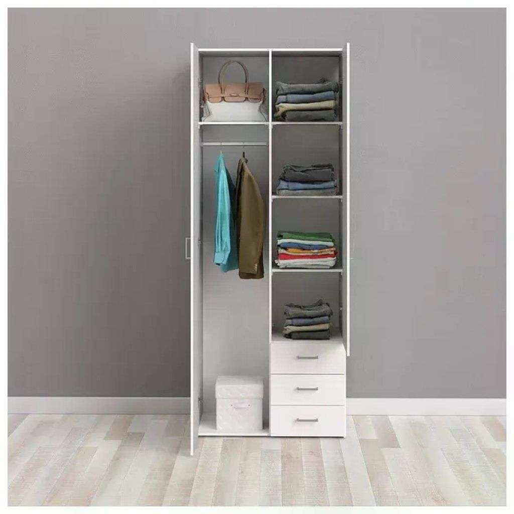 TVILUM Armadio Tvilum Space 5501 rovere, 2 ante e 1 cassetto, 79,4 × 170,4 cm