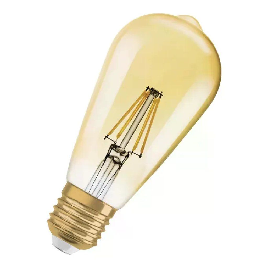 LEDVANCE Vintage 1906 Lampadina LED E27 6,5 W, 2400 K, Dimmerabile, 725 lm, Dorata, 2 pezzi