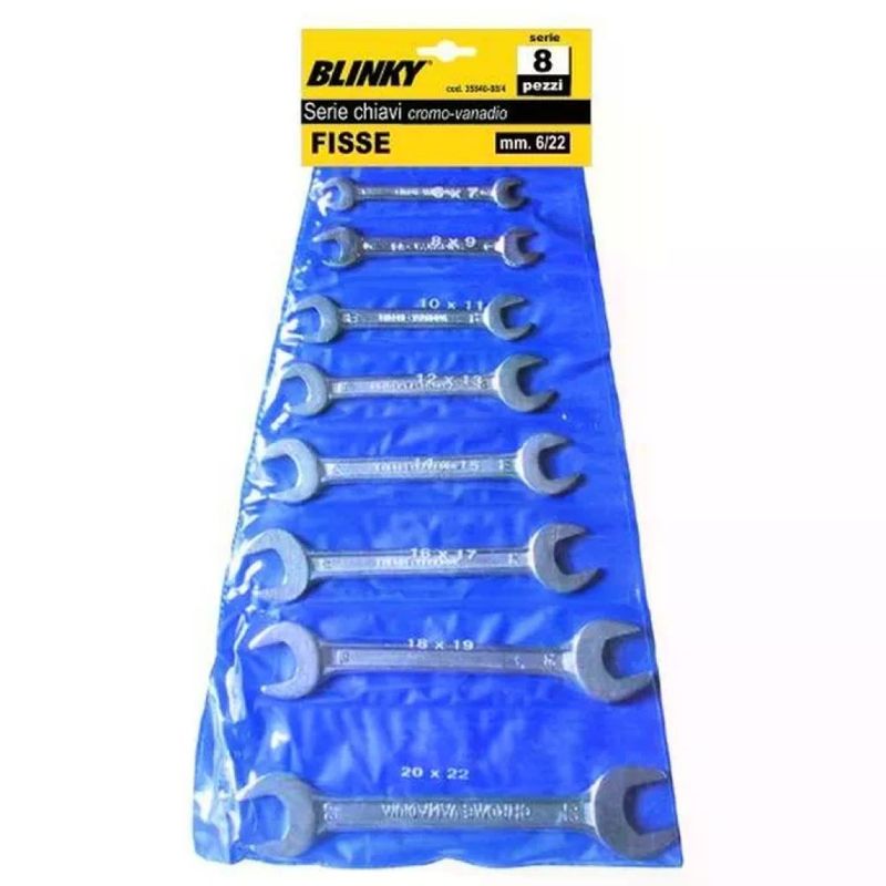 VIGOR-BLINKY Set 8 chiavi fisse Blinky in acciaio cromovanadio 6-22 mm