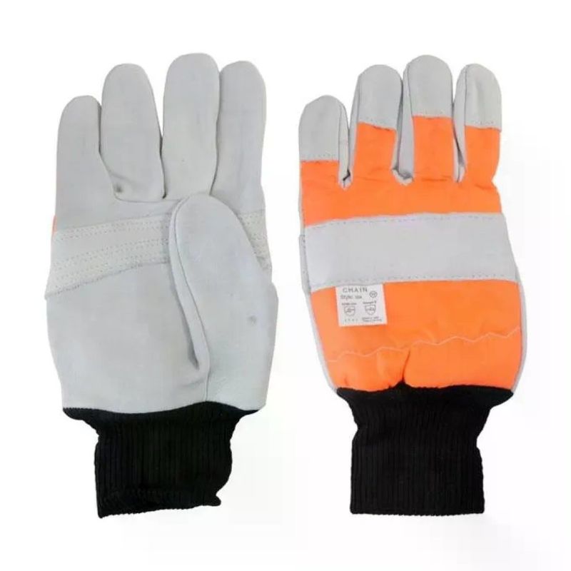 BRUMAR Safepro Guanti Antisega Classe 0, Bianco e Arancione, Taglia L