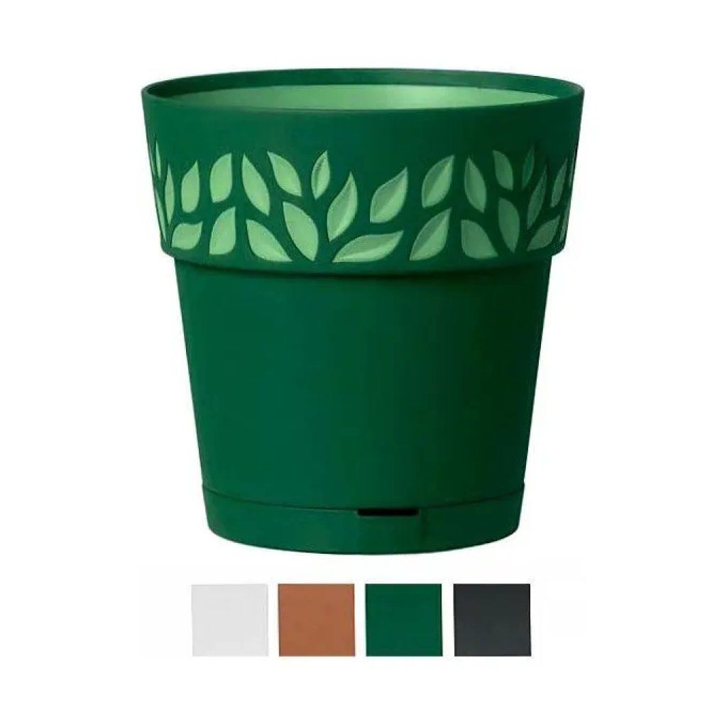 Stefanplast Cloe Vaso Tondo con Riserva d’Acqua 25 cm Grafite