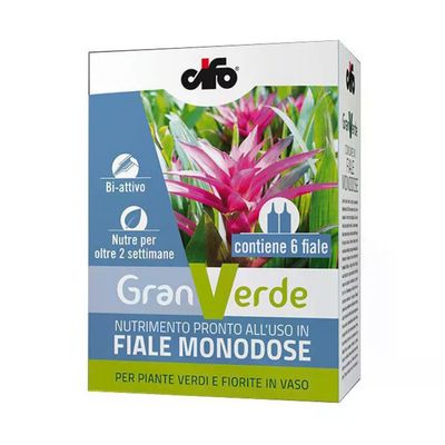 Cifo Gran Verde Concime in Fiale Monodose per Piante Verdi e Fiorite, 6 x 40 ml
