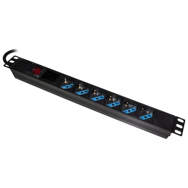 LINK LK10059 Multipresa Rack 19” 6 Prese con Display, 1U, Nera
