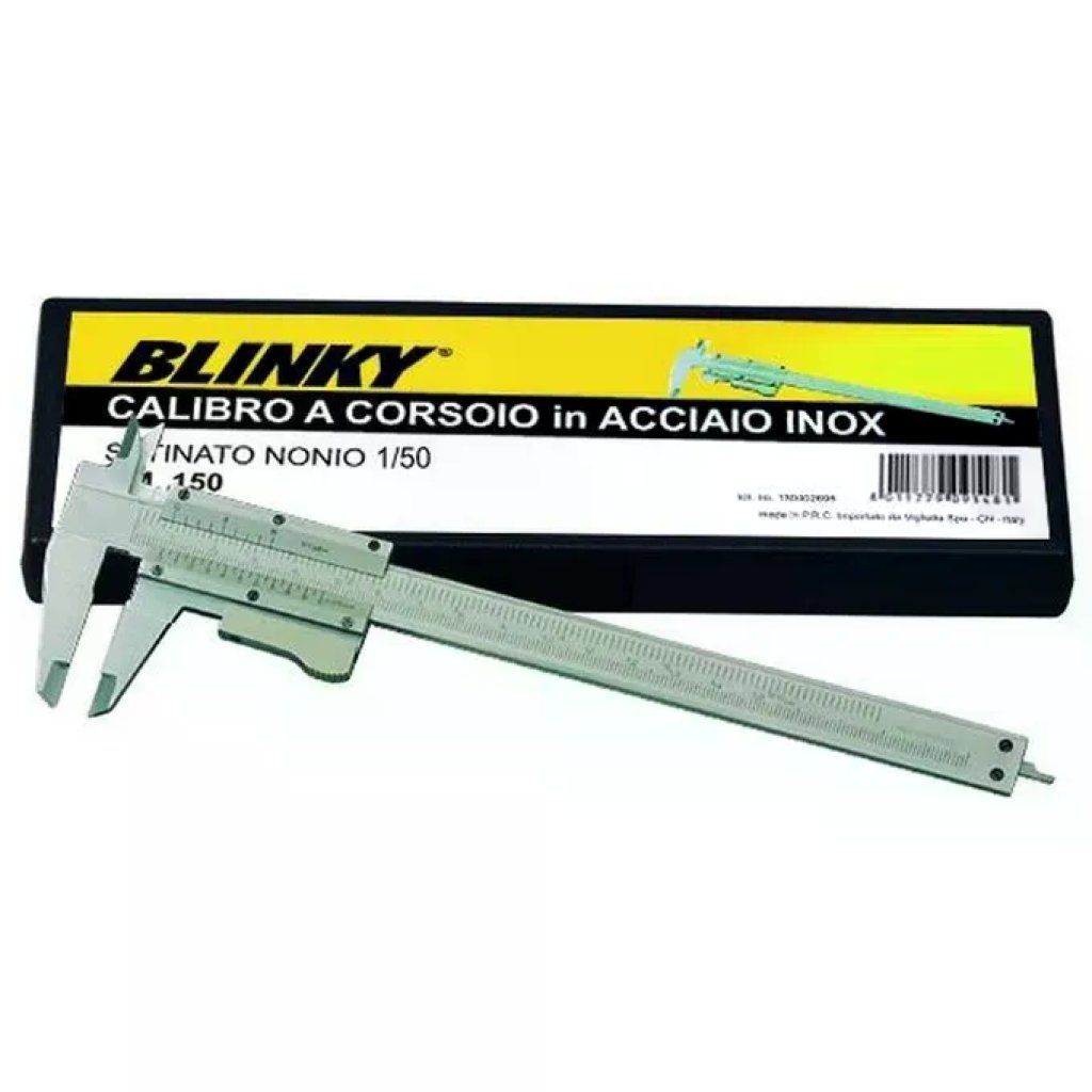 VIGOR-BLINKY Calibro a Corsoio con Nonio 1/50 mm in Acciaio Inox 150 mm VIGOR-BLINKY