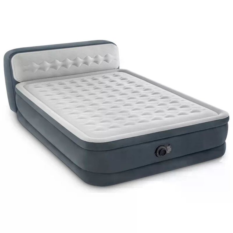 Intex Dura-Beam Ultra Plush Materasso Gonfiabile Matrimoniale con Testiera e Pompa Integrata
