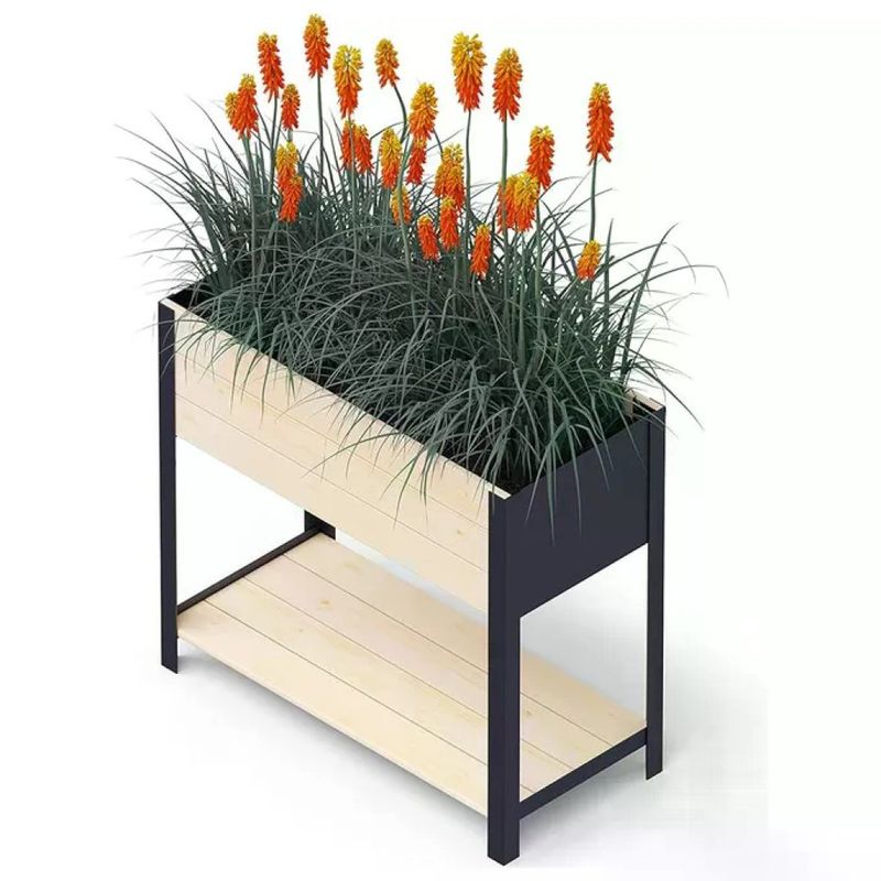 UPYARD ModernBox High – Fioriera rialzata in legno 78 × 36 × 72 cm, 55 L, Natural