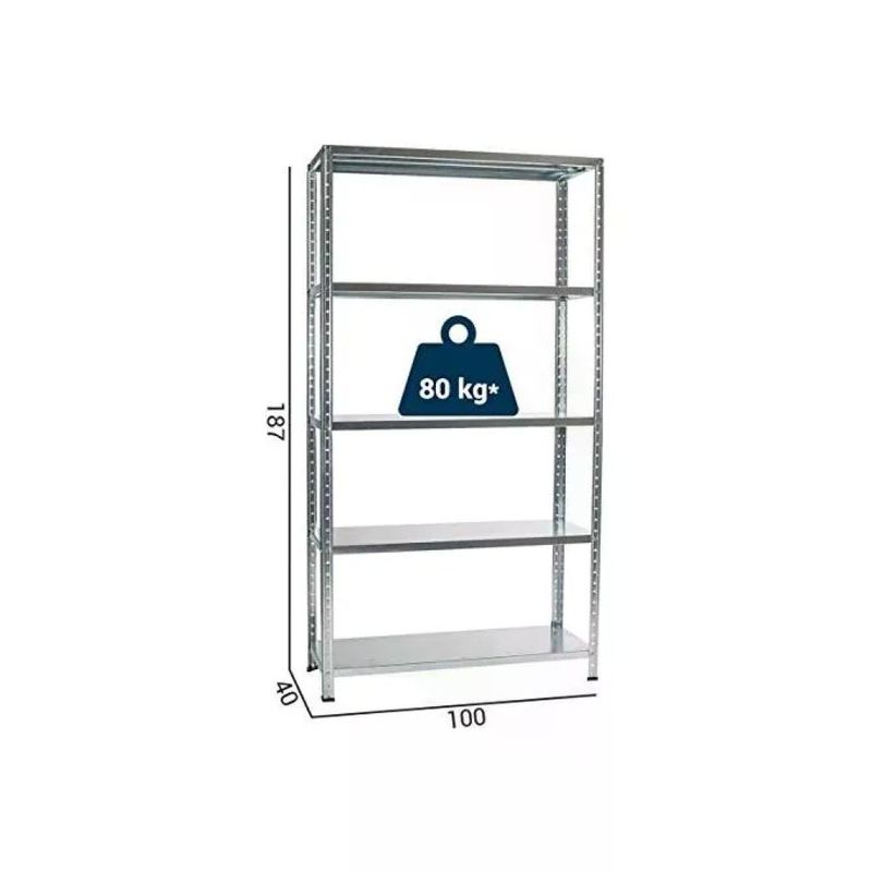GRIMA Scaffale zincato GRIMA 100 x 40 x 185 cm