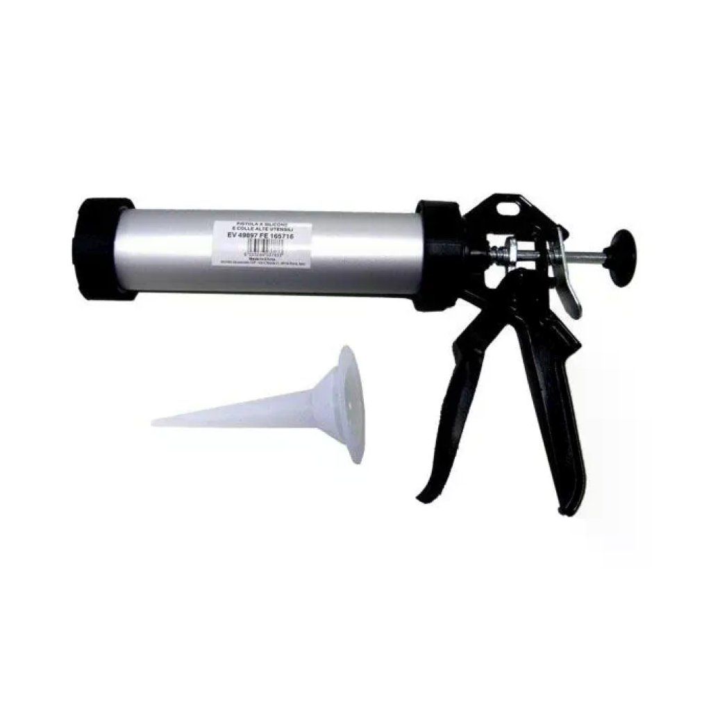 ALTE CDF03783 Pistola per Silicone Professionale in Alluminio, 9", Rossa
