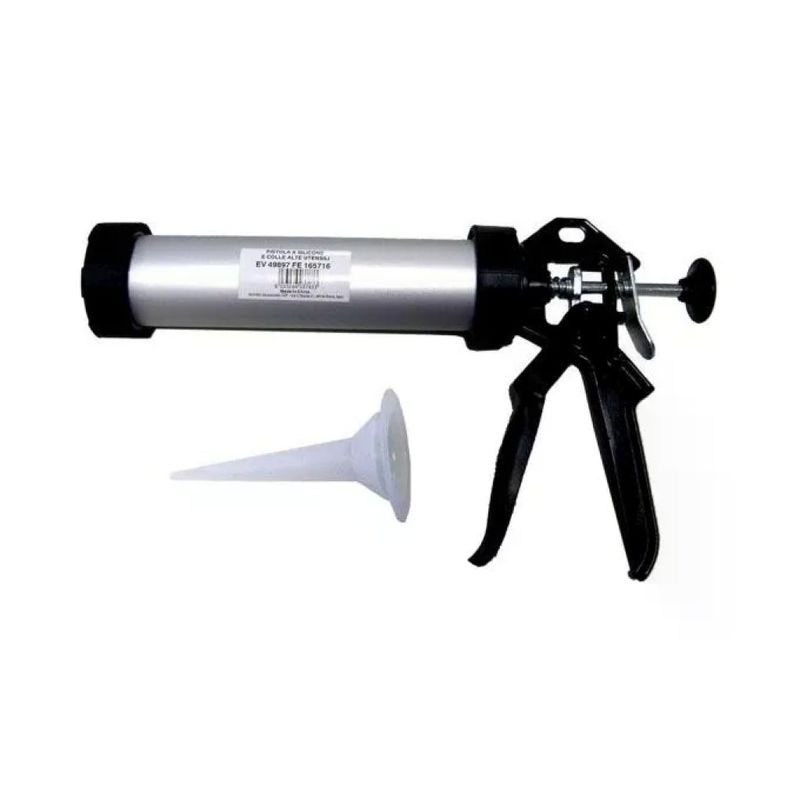 ALTE CDF03783 Pistola per Silicone Professionale in Alluminio, 9", Rossa