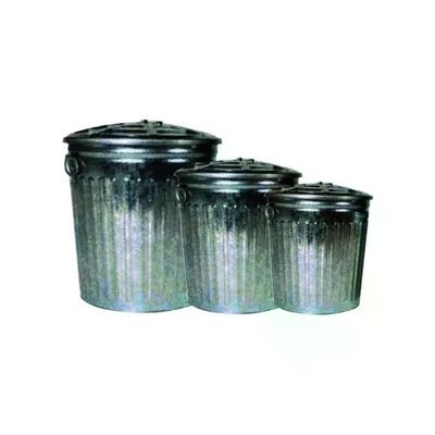Lady Doc Bidone per Rifiuti in Acciaio Zincato con Coperchio, 18 L