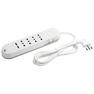 BTicino Slim BT-3636DBU Prolunga Multipresa 4 Prese AC 1.5m Bianca con 2 USB