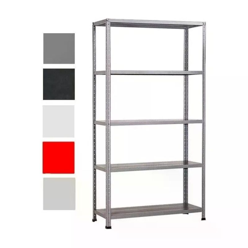 GRIMA Scaffale Metallico a Bulloni 5 Ripiani 100 x 40 x 185 cm Grigio