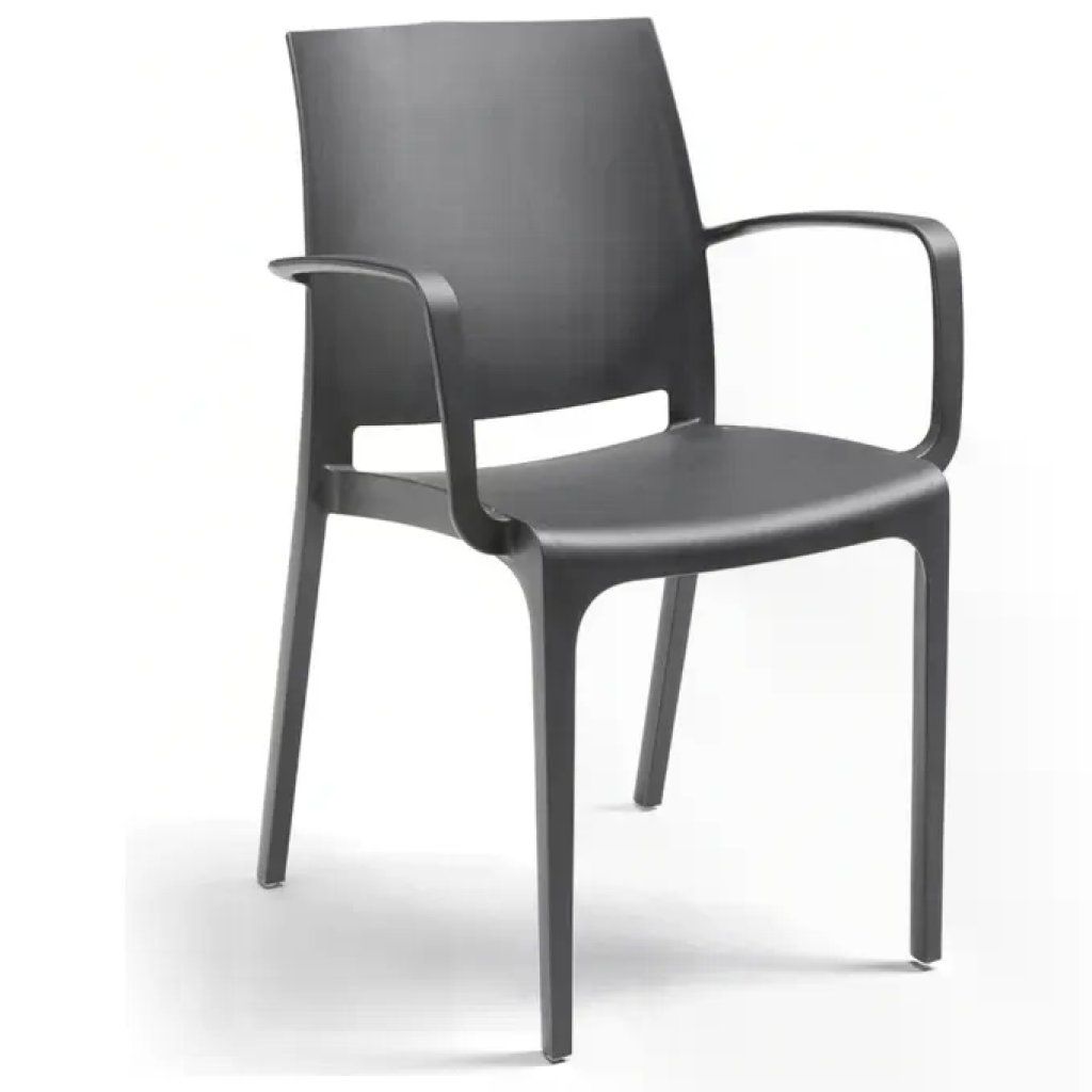 BICA Volga Armchair – Sedia impilabile con braccioli, grafite BICA Volga Armchair – Sedia impilabile con braccioli, grafite