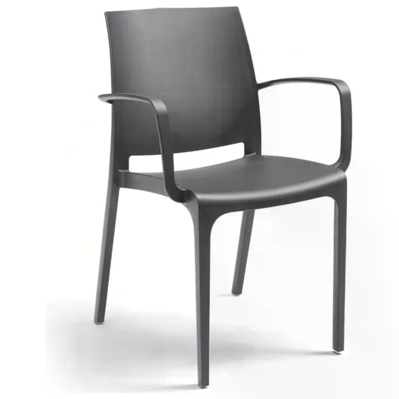 BICA Volga Armchair – Sedia impilabile con braccioli, grafite