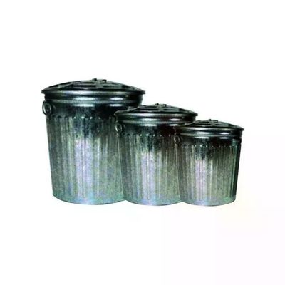 Lady Doc Bidone Immondizia in Acciaio Zincato con Coperchio, 79 L Lady Doc Bidone Immondizia in Acciaio Zincato con Coperchio, 79 L