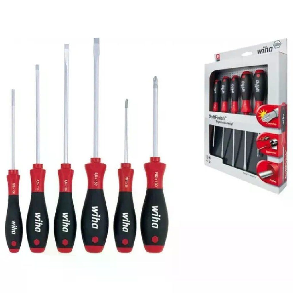 Wiha 302HK6SO SoftFinish Set di Cacciaviti a Taglio 6 Pezzi Wiha 302HK6SO SoftFinish Set di Cacciaviti a Taglio 6 Pezzi