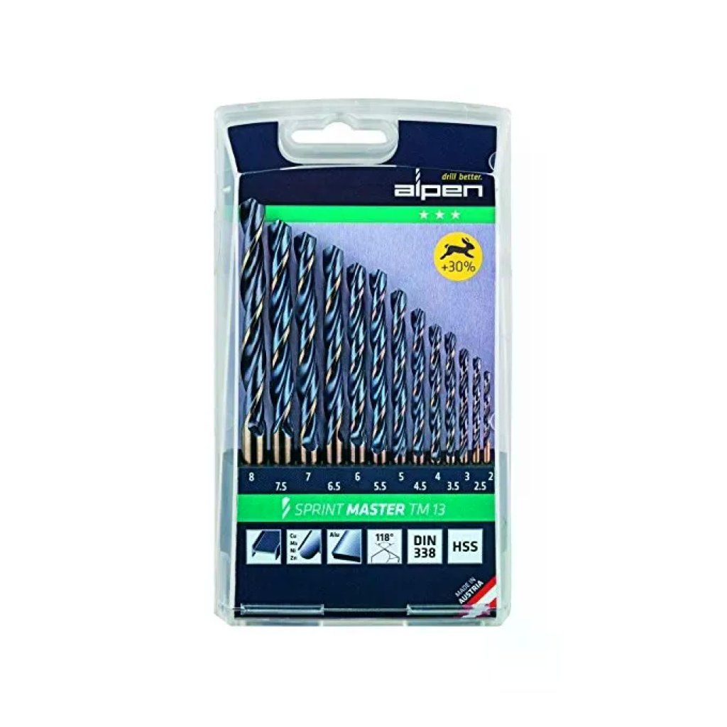 ALPEN Sprint Master TM 13 – Set 13 punte HSS da 2 a 8 mm