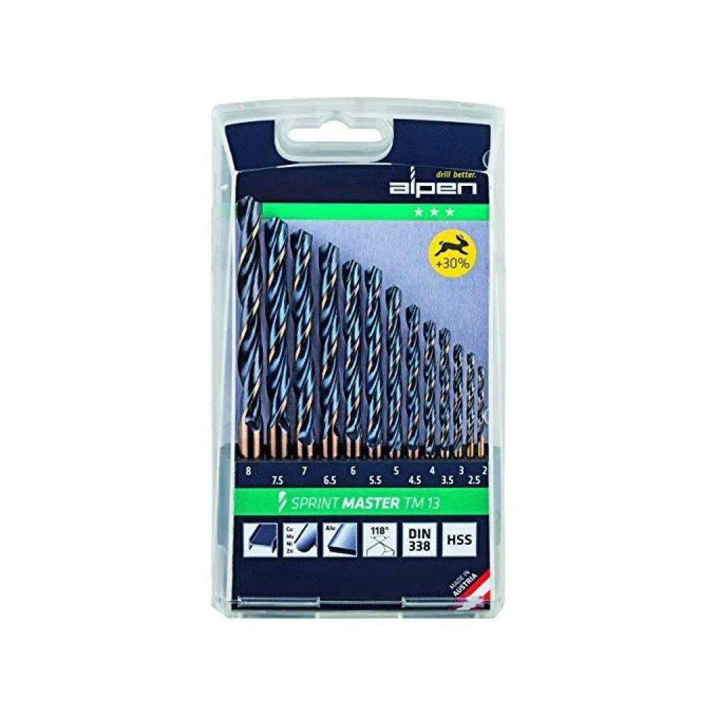 ALPEN Sprint Master TM – Set 13 punte HSS, 2–8 mm ALPEN Sprint Master TM – Set 13 punte HSS, 2–8 mm