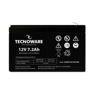 Tecnoware Batteria Ermetica 12V 7,2Ah con Terminali Faston 6,3 mm