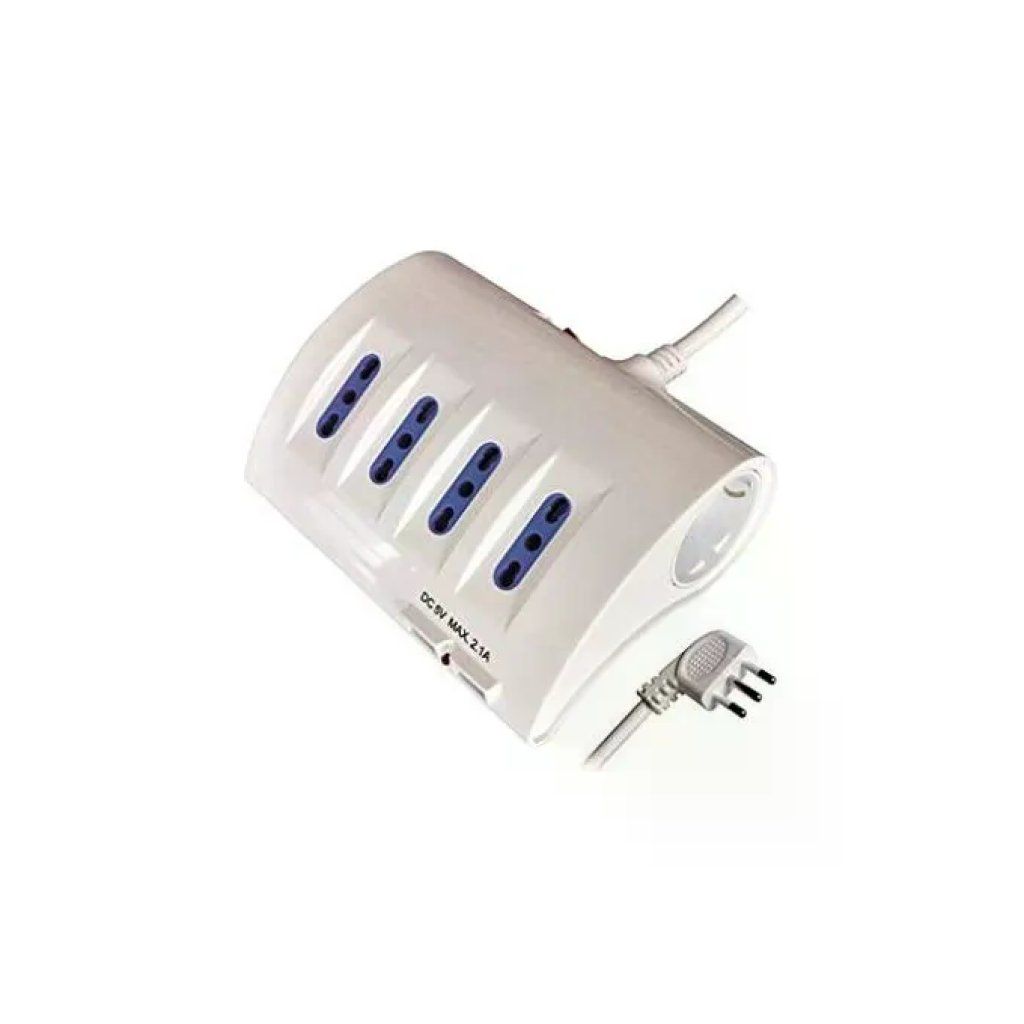 VIGOR-BLINKY Multipresa a 8 prese con interruttore, USB e spina 16 A