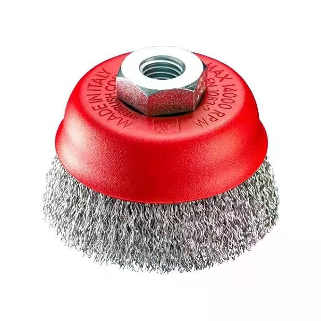 SIT SBT150 Spazzola a Tazza Metallica 150 mm Filo Acciaio Intrecciato Attacco Filettato M14 6000 rpm SIT SBT150 Spazzola a Tazza Metallica 150 mm Filo Acciaio Intrecciato Attacco Filettato M14 6000 rpm