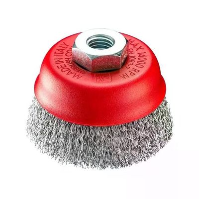 SIT SBT150 Spazzola a Tazza Metallica 150 mm Filo Acciaio Intrecciato Attacco Filettato M14 6000 rpm