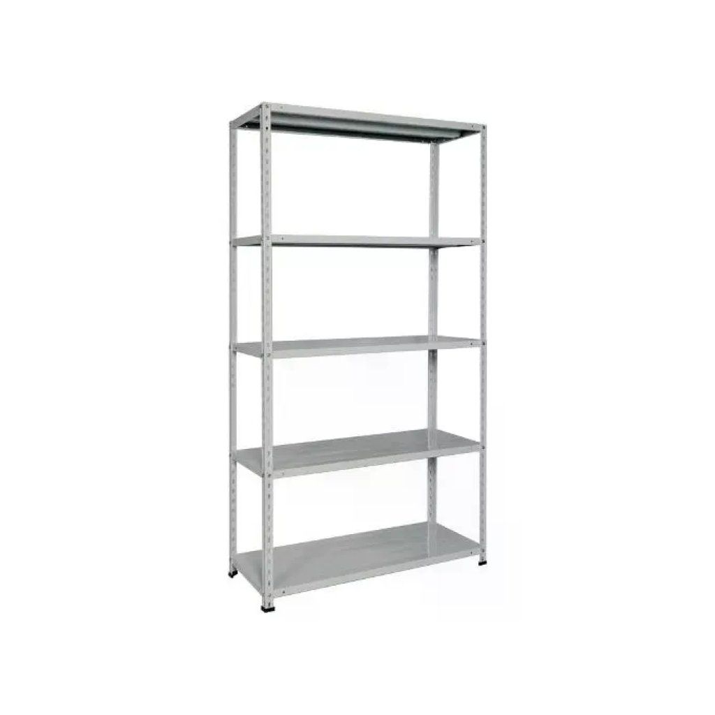 Bizzotto Square B200G Scaffale in Acciaio Grigio, 5 Ripiani, 100 × 40 × 188 cm