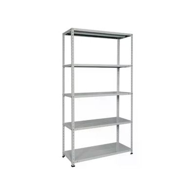 Bizzotto Square B200G Scaffale in Acciaio Grigio, 5 Ripiani, 100 × 40 × 188 cm